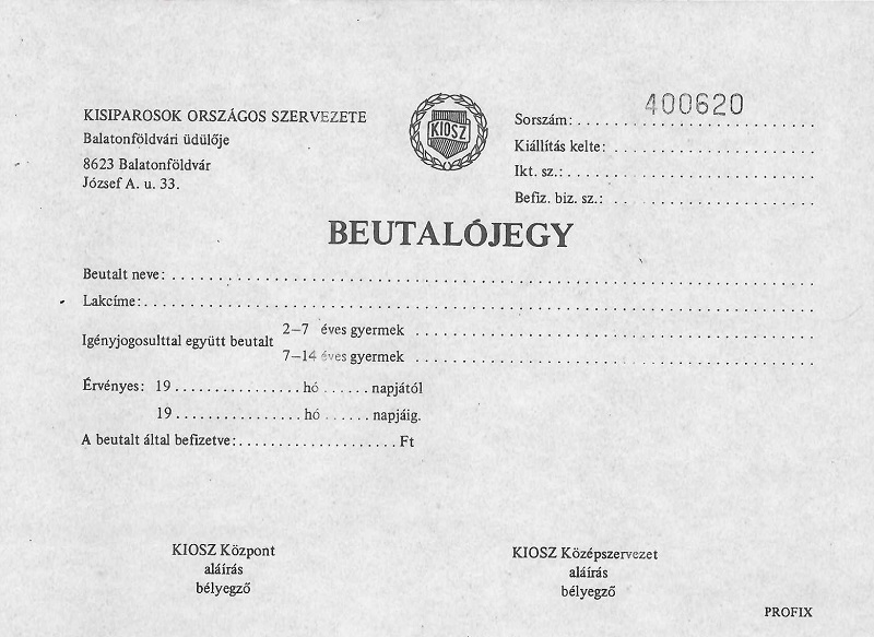 1 beutalojegy