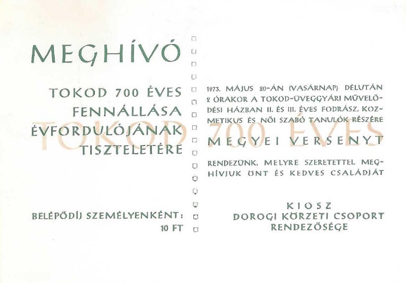1 tokod 700 eves