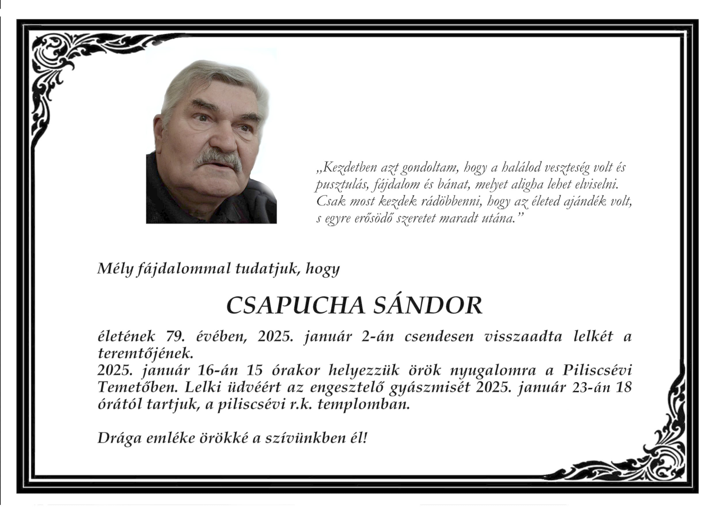 Csapucha Sandor partecedula
